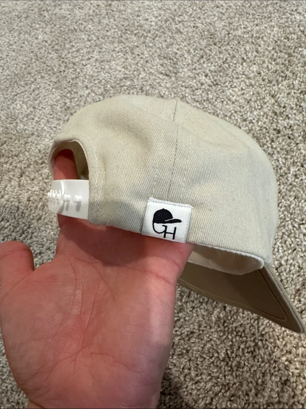 George Hats Infant Two-Tone Canvas Cap in Cream and Tan